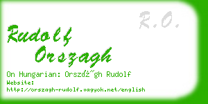 rudolf orszagh business card